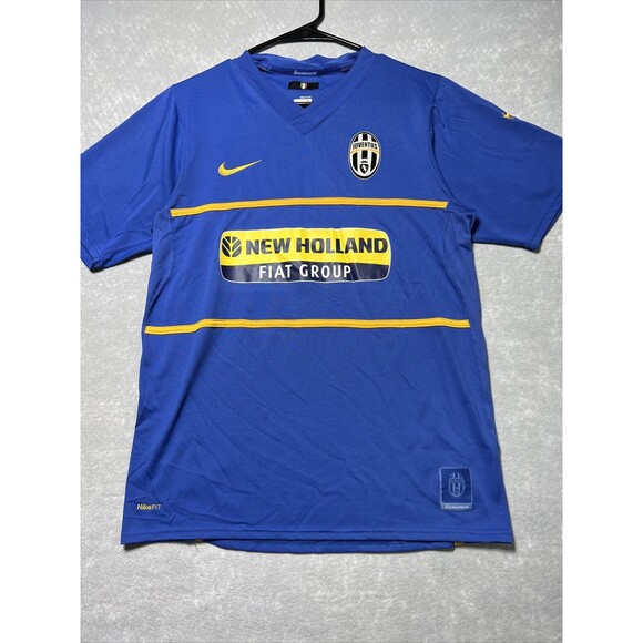 Nike Vintage 2007-09 Juventus Italy Away Blue Soccer Jersey Shirt SZ: Small